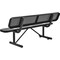 Global Industrial 72 Perforated Metal Outdoor Picnic Bench with Backrest, Black 694557BK - alternate 6